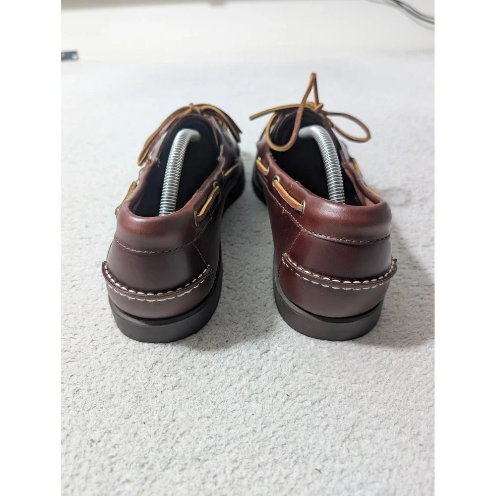 NEW! Sebago Dockside Portland Waxed Shoes Men 11.5‎ Brown Leather Loafer $200